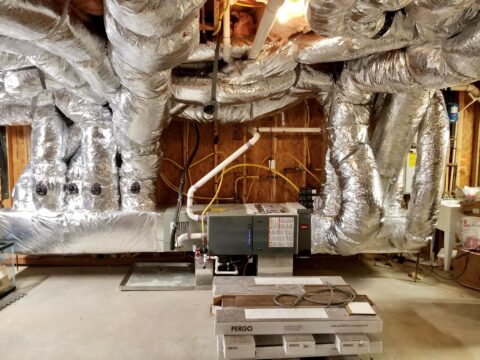 Trane air conditioner and furnace installation