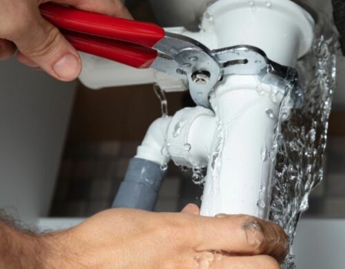 Residential Plumber fixing pipe leak in Knightdale, NC