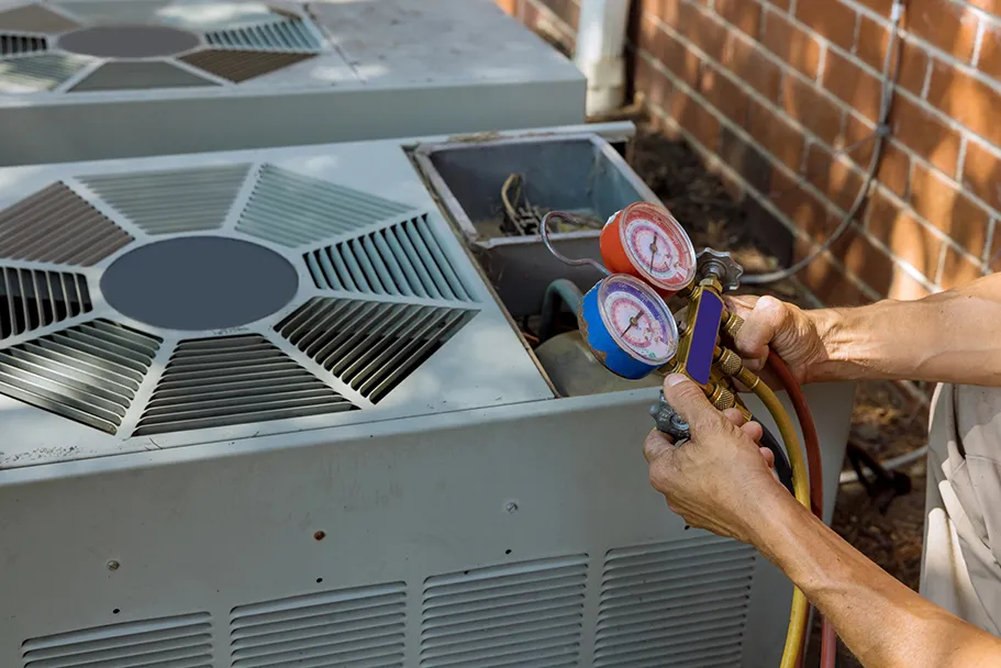 An air conditioning service in progress in Durham