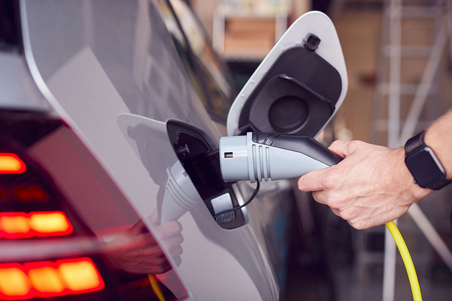 An EV charger installation in use in Durham