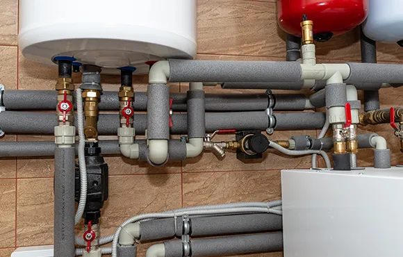 A geothermal energy heat pump in Northwest Raleigh, NC