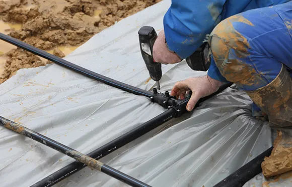 A ground source pump being installed in Raleigh